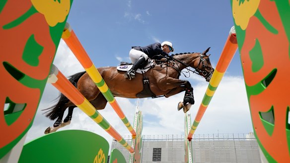 Andrew Hoy riding Bloom Des Hauts Crets during the Olympic equestrian test event in Tokyo last August.