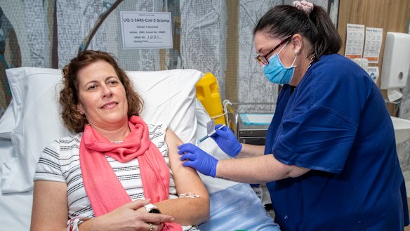 UQ's vaccine candidate started human trials in July. They are now expanding the trial to include 96 more people over 55 years old.