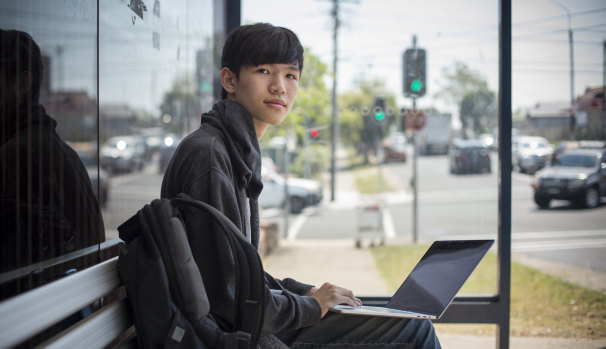 Gary Chan, a North Sydney Boys High student who finished school this year, travelled 1.5 hours each way between his Auburn home and school. 