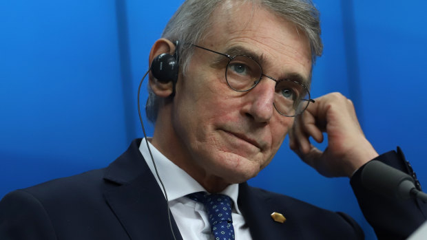 David Sassoli, president of the European Parliament, at a news conference during the European Leaders (EU) summit in Brussels, last month.