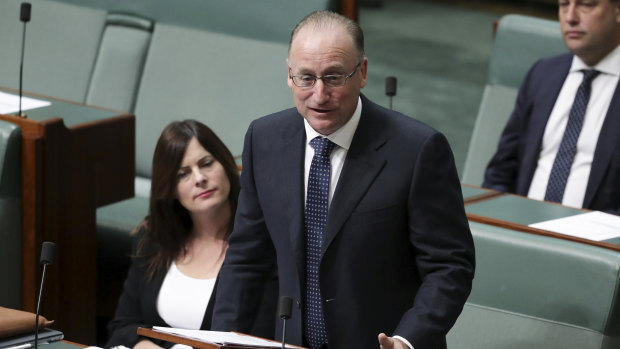 Liberal MP Steve Irons during debate on the National Redress Scheme for Institutional Child Sexual Abuse Bill 2018, in the House of Representatives at Parliament House.