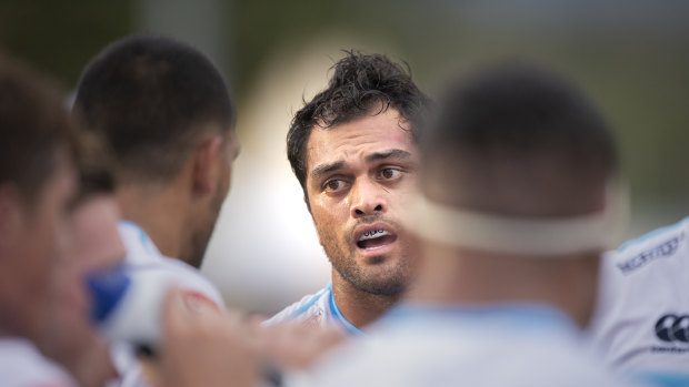 Solid: Karmichael Hunt was strong in defence despite the Waratahs falling to the Brumbies.