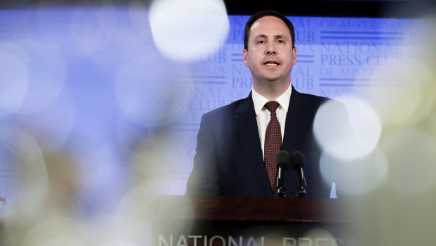 Trade Minister Steven Ciobo at the National Press Club on Wednesday.