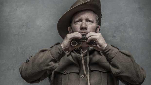 James Downey, a member of Sydney’s 18th Battalion Living History Group: "I really enjoy teaching the history," he says.