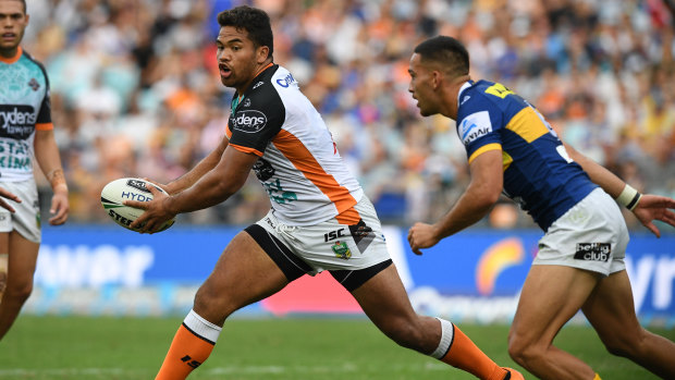 Point to prove: Esan Masters shapes to pass against the Eels.
