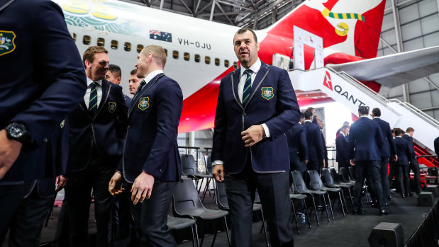 Wing and a prayer: Cheika at the squad announcement on Friday.