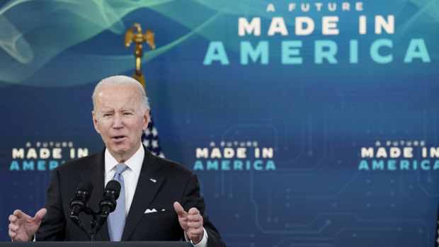 US President Joe Biden is seeking to reduce America’s reliance on Chinese imports.