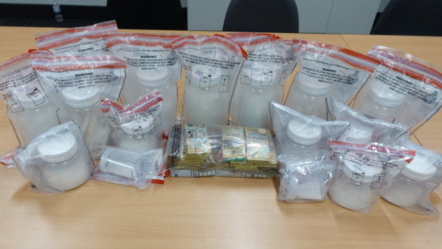 Five kilos of meth was uncovered during the searches.