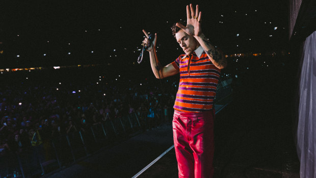 Harry Styles on stage in Melbourne last week.