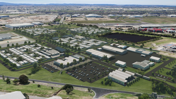 An artist’s impression of the proposed Centre for National Resilience at Pinkenba near Brisbane Airport. 