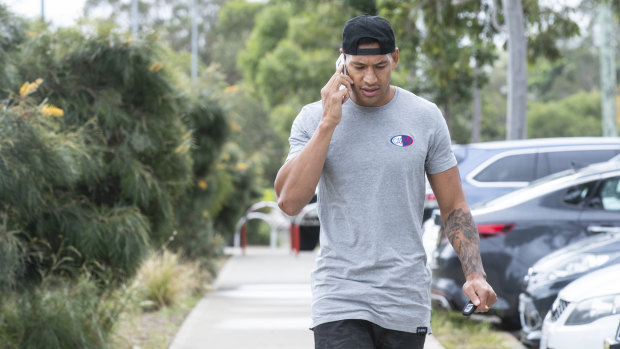 Higher calling: Israel Folau did not train on Tuesday, but visited Waratahs HQ.