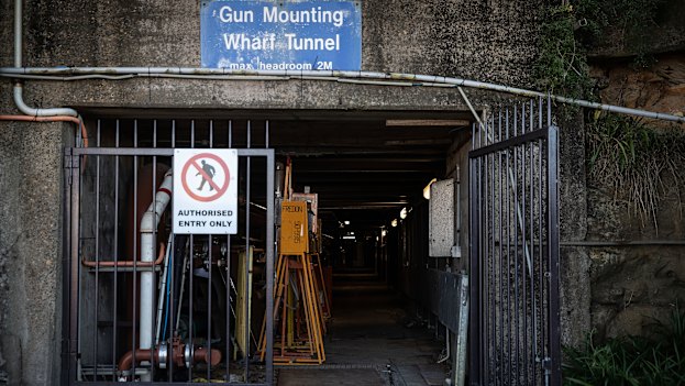The entrance to Gun Mounting Wharf Tunnel, under Garden Island.
