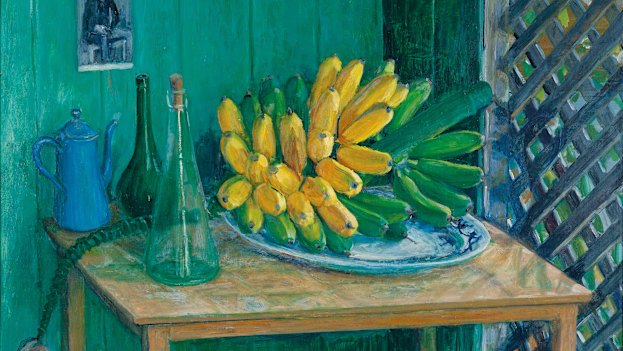 Bananas from the Garden, Farndon, 1974-5 by Margaret Olley.