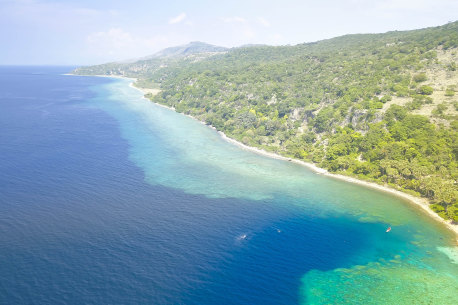 The turquoise coast of Atauro Island.