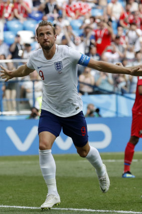 England's Harry Kane  celebrates another goal against Panama.