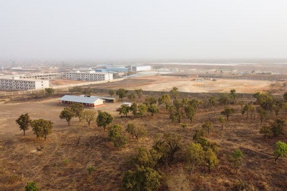 An aerial view of the Shaanxi Mining facility in northern Ghana.