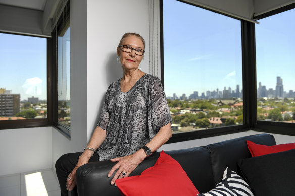 The view from here: Jan McDonald in her inner suburban flat.