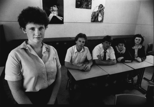 Discipline problems could be traced back to family problems: Helen Pitt and fellow prefects at Parramatta High School.