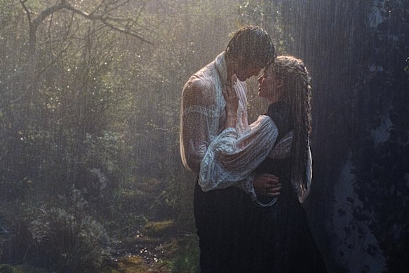 Jacob Elordi and Margot Robbie in <i>“Wuthering Heights”</i>.