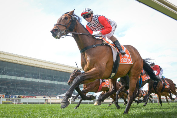 Jamie Kah wins the Herbert Power Stakes with Saracen Knight. 