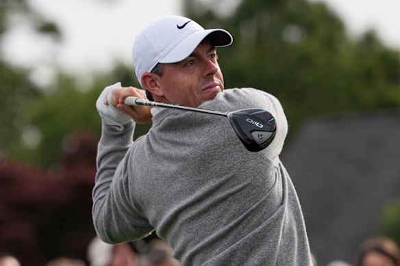 Rory McIlroy practices at Augusta this week ahead of the 2026 US Masters.