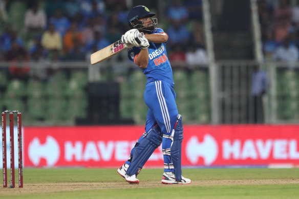 India’s Rinku Singh hammered 31 of nine balls at the death.