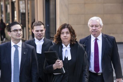 Surgeon Munjed Al Muderis and barrister Sue Chrysanthou, SC, at the Federal Court in Sydney earlier this month.