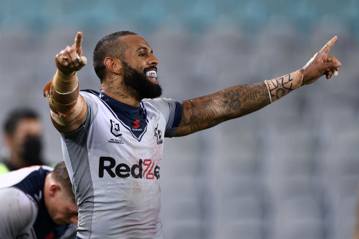 Storm winger Josh Addo-Carr enjoys a night to remember at Stadium Australia.