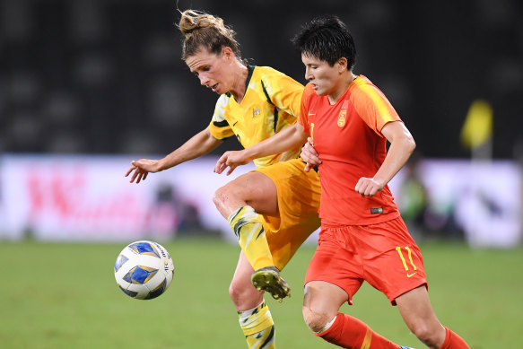 Elise Kellond-Knight was one of a number of Matildas players who coughed up turnovers under pressure from China.