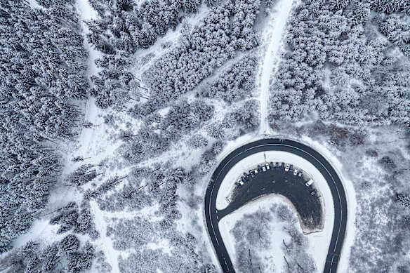 A snow-covered forest of the Taunus region, near Frankfurt, on Tuesday.
