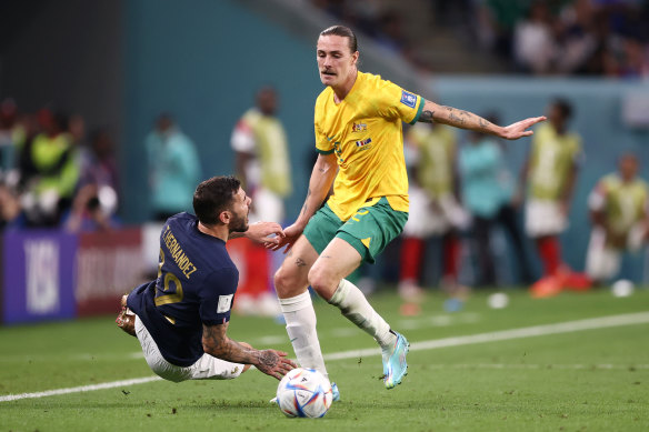 Jackson Irvine had a sensational chance to get the Socceroos back in the game.