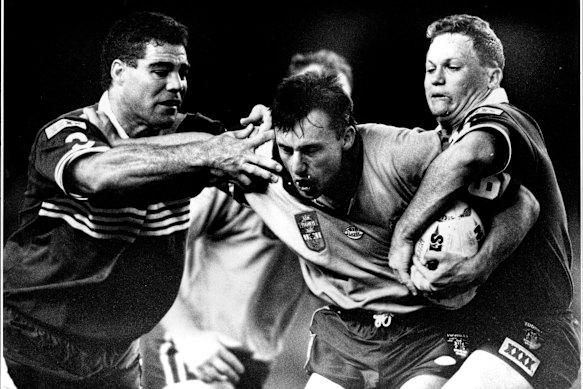 In a previous Origin life, Laurie Daley was a champion big-bodied five-eighth.