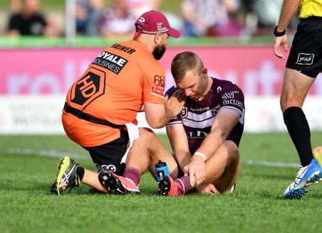 Tom Trbojevic suffers a shoulder injury during his comeback game late last season.