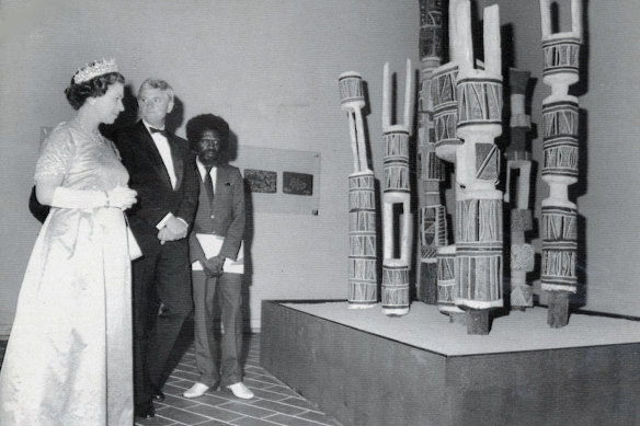 The Queen at the opening of the Australian National Gallery.