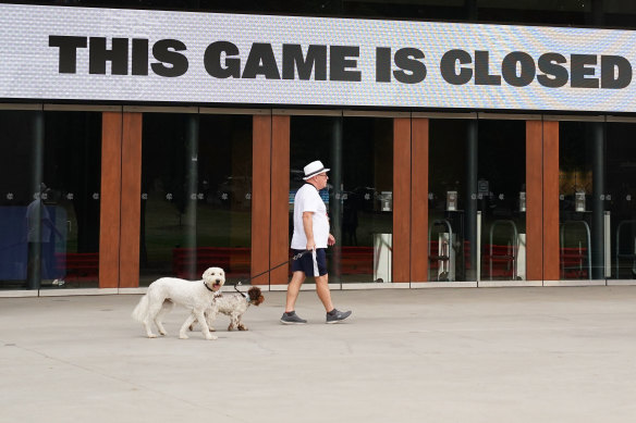 A sign of the times at the MCG.