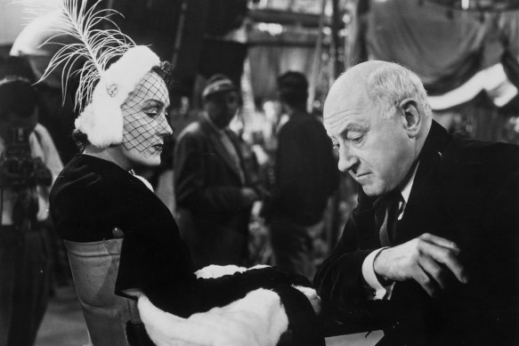 Gloria Swanson with Cecil B DeMille on the set of Sunset Boulevard. Did the director really have a sense of humour?