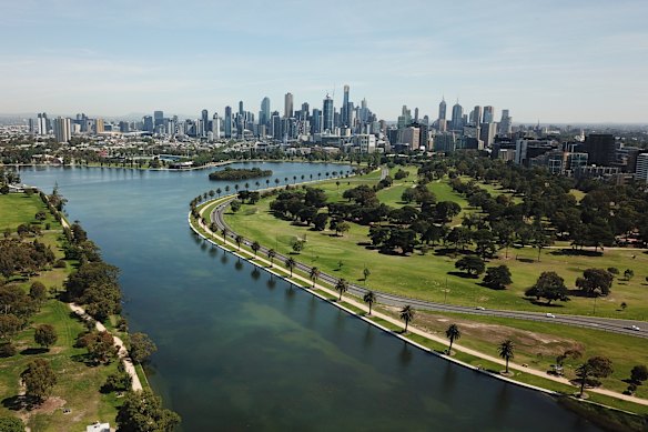 Melbourne’s Albert Park Lake is home to the city’s Formula 1 Grand Prix track.