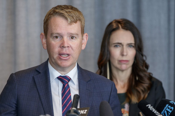 Minister for COVID-19 Response Chris Hipkins, pictured with New Zealand Prime Minister Jacinda Ardern.