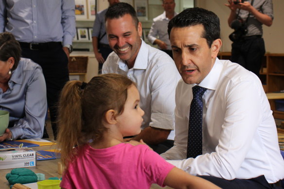 Opposition Leader David Crisafulli pledged $27 million to kindergarten health screenings at Townsville.