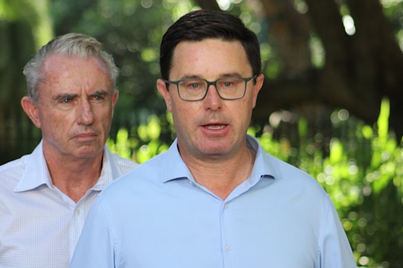 O líder nacional David Littleproud em Brisbane na manhã de quinta-feira.
