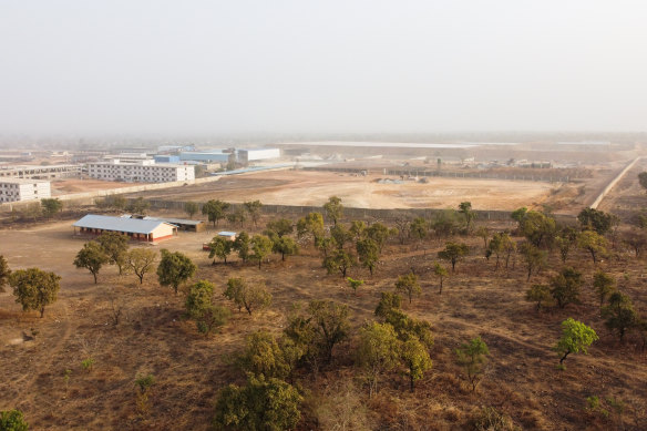 An aerial view of the Shaanxi Mining facility in northern Ghana.