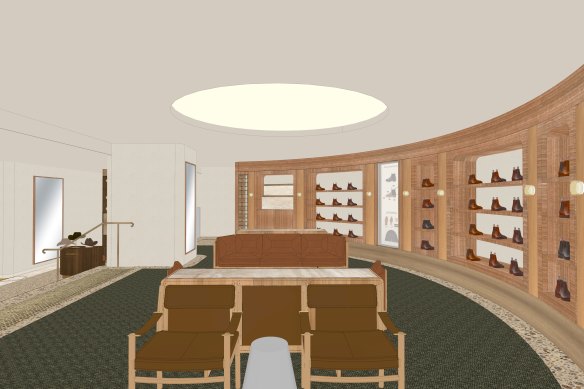 Renders of the new R.M.Williams store at 345 George Street, Sydney