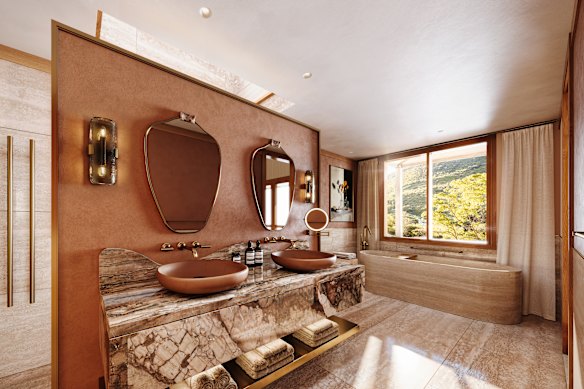 Impressão artística com banheiro privativo.