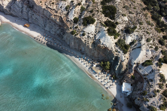Firiplaka Beach is the second-most popular beach in Milos.