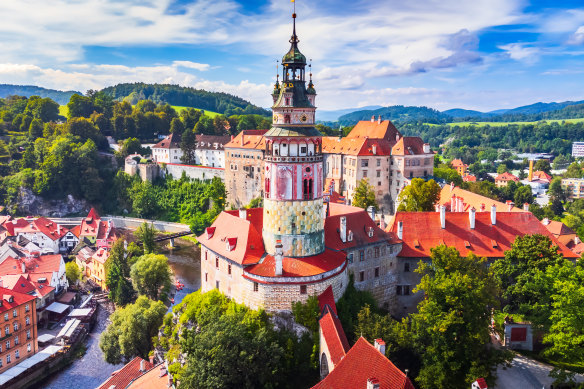 Picturesque Cesky Krumlov, in the Southern Bohemia region of the Czech Republic.