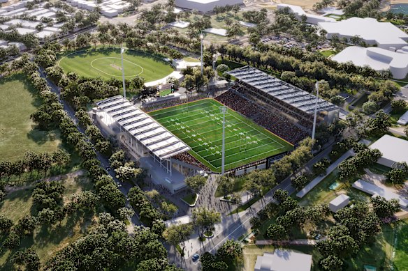 An artist’s impression of the new Penrith Stadium.