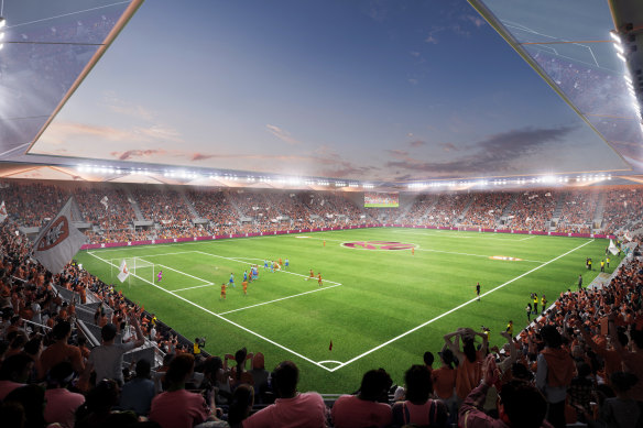 Football Queensland’s proposal for a ‘tier two’ stadium at Perry Park.