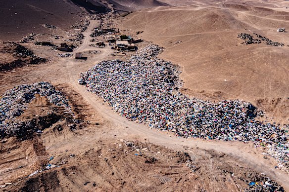 A cemetery for used textiles in the Atacama Desert, Chile.
