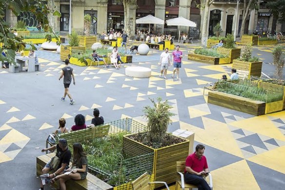 Barcelona’s superblocks have turned roads into spaces for walking, cycling and community. 