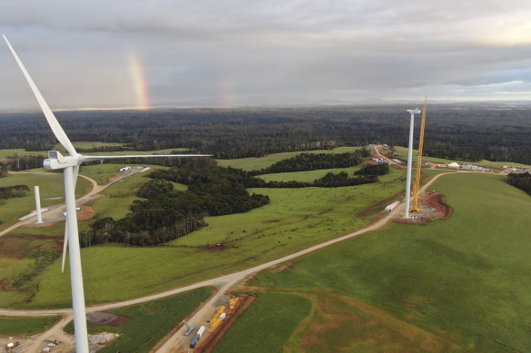 The Granville Harbour Wind Farm in Tasmania. Should the Walcha project go ahead 119 towers would be built in all, making the project the largest in the nation.